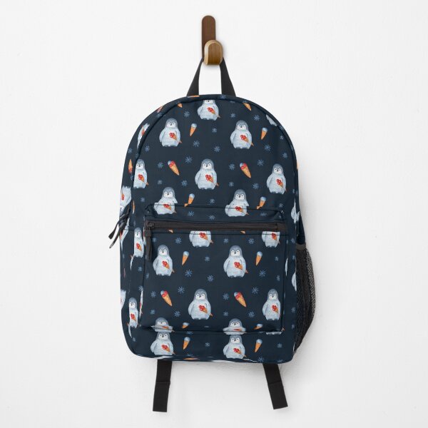 Item preview, Small penguin and ice cream (on dark blue) designed and sold by Flowersforbear.