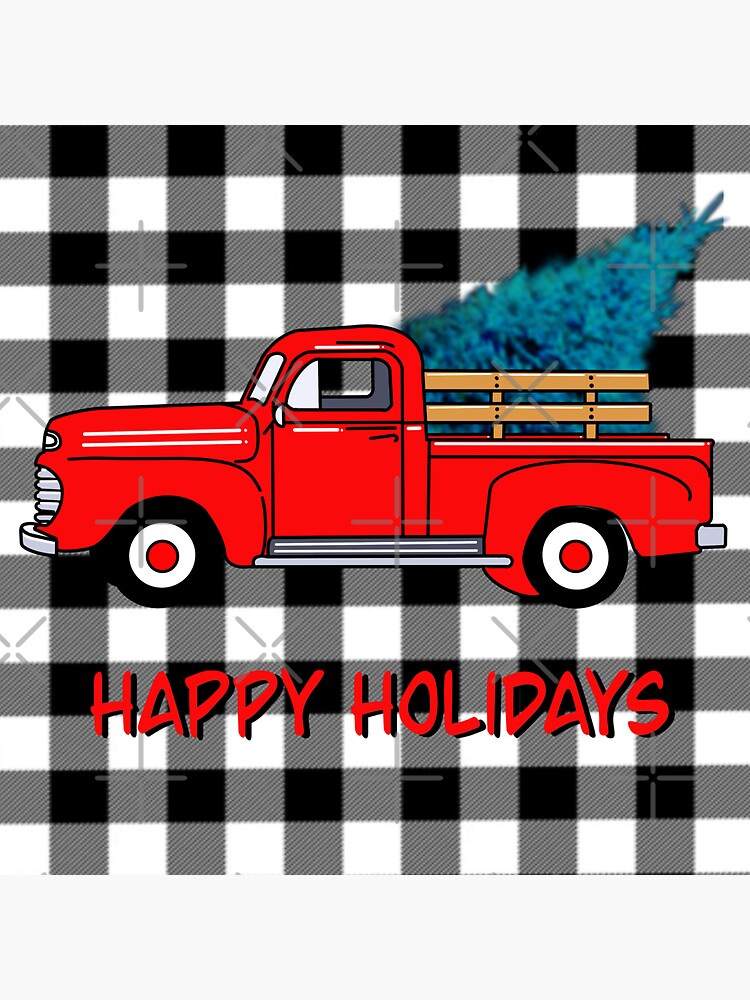 African American Santa and Pickup Truck Vinyl