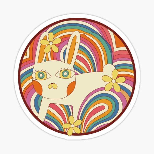 Vista previa del artículo con la obra «Arte psicodélico del gato de los 70», diseñado y vendido por chelseavine.