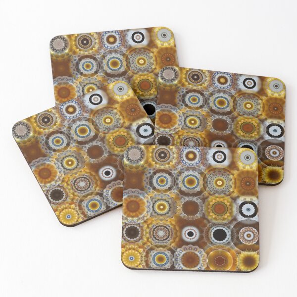 Item preview, Fractal digital kaleidoscope stars golden orange designed and sold by Digibee.