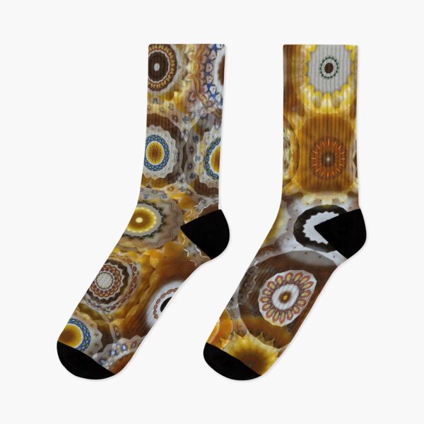 Item preview, Fractal digital kaleidoscope stars golden orange designed and sold by Digibee.