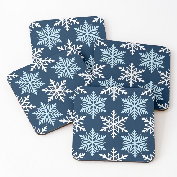 Item preview, White Snowflakes on Night Blue designed and sold by Fibracreativa.