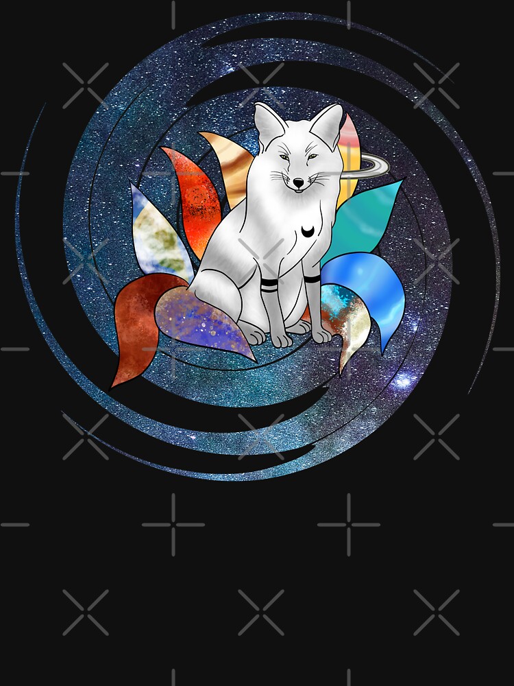 "Galaxy Space Kitsune Fox with Tails" Tshirt by Koalaslifestyle