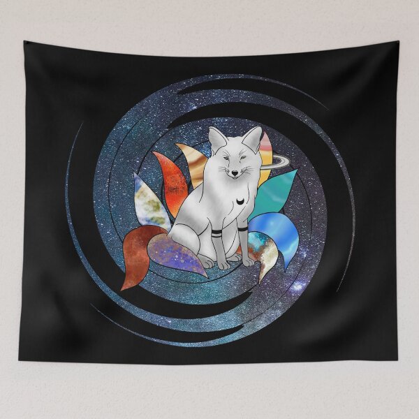Item preview, Galaxy Space Kitsune Fox with Planet Tails designed and sold by Koalaslifestyle.