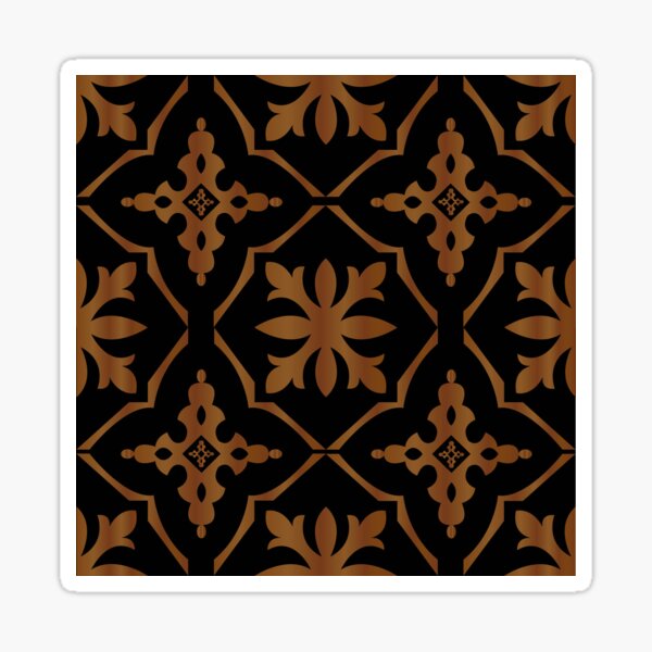 Item preview, decorative brown design on black background designed and sold by ErhanArt.