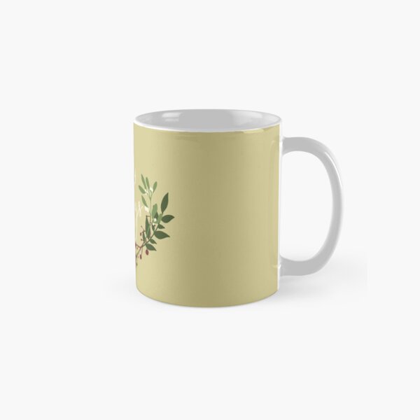 Happy Holidays Floral Wreath Classic Mug