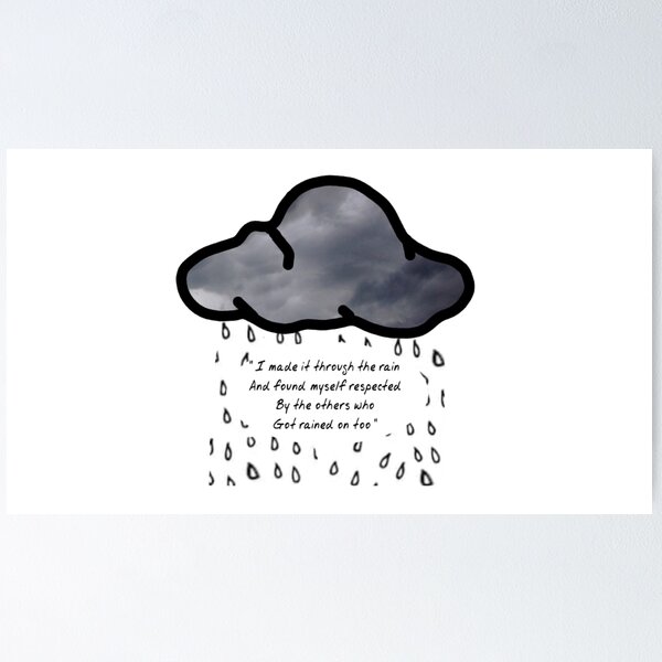 Item preview, "I Made it Through the Rain" Barry Manilow Lyric art designed and sold by DesignsbyEvelyn.