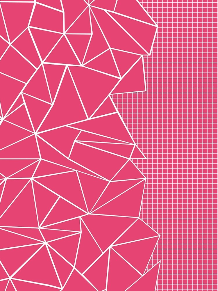 Thumbnail 5 of 5, A-Line Dress, Abstract Outline Grid Raspberry designed and sold by ProjectM.