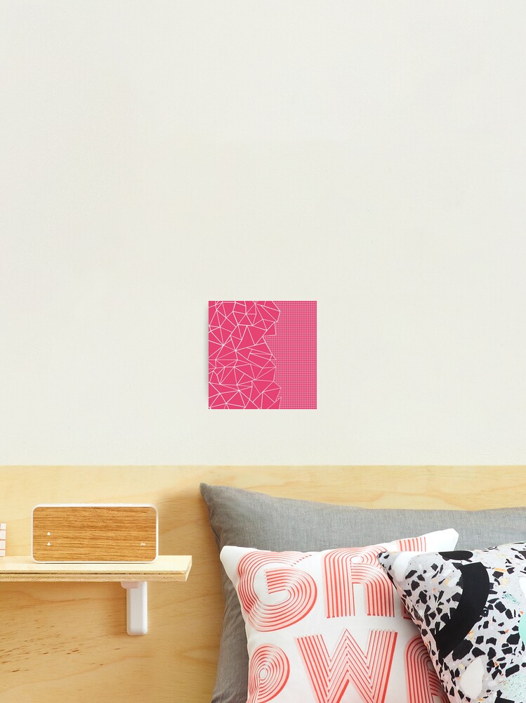 Thumbnail 2 of 3, Photographic Print, Abstract Outline Grid Raspberry designed and sold by ProjectM.