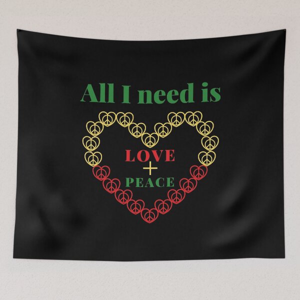 Item preview, peace and love designed and sold by JokesAndFun.