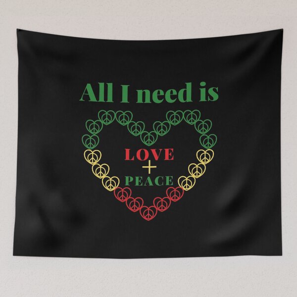 Item preview, peace and love designed and sold by JokesAndFun.