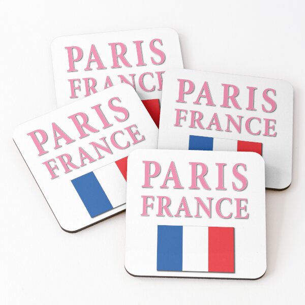 Artikelvorschau, Paris Frankreich in Rosa mit französischer Flagge entworfen und verkauft von Kevin Michael McCall.