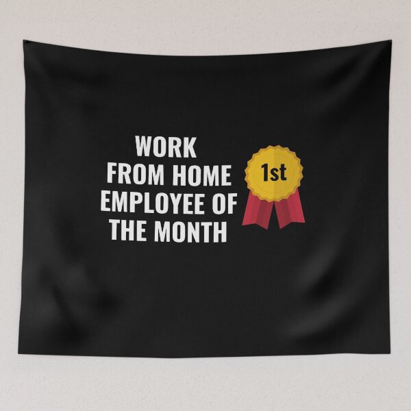 Item preview, Work From Home Employee of the Month Funny Ribbon Text Design designed and sold by up4tee.