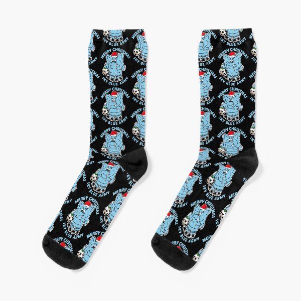 Sky Blue Christmas Socks