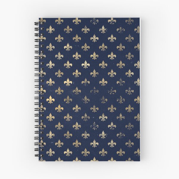 Item preview, A gold Fleur-de-lis on a dark blue background design designed and sold by AnnieHochmann.