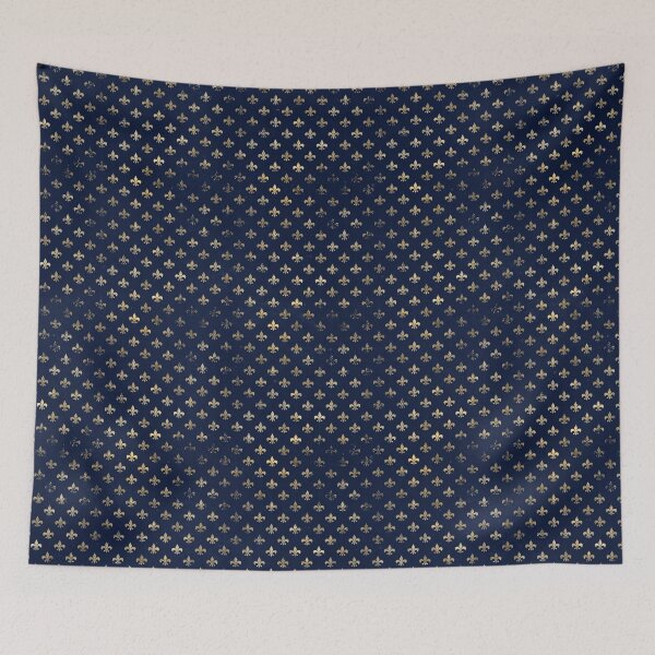 Item preview, A gold Fleur-de-lis on a dark blue background design designed and sold by AnnieHochmann.