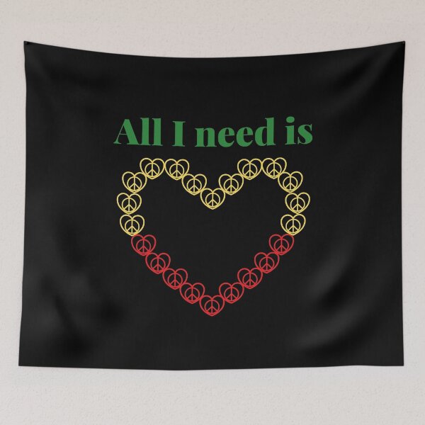 Item preview, peace and love designed and sold by JokesAndFun.