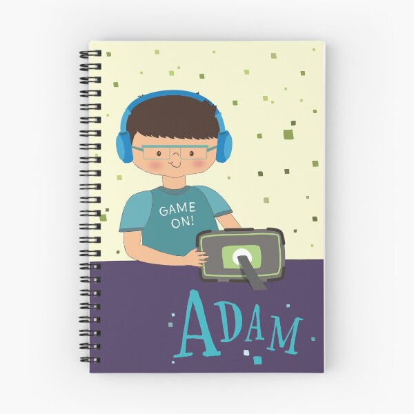 Item preview, Cute Personalized Gamer Notebook Boys-Adam designed and sold by NomiCreates.