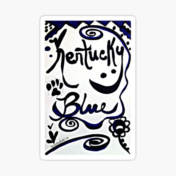 Rachel Doodle Art - Kentucky Blue Sticker