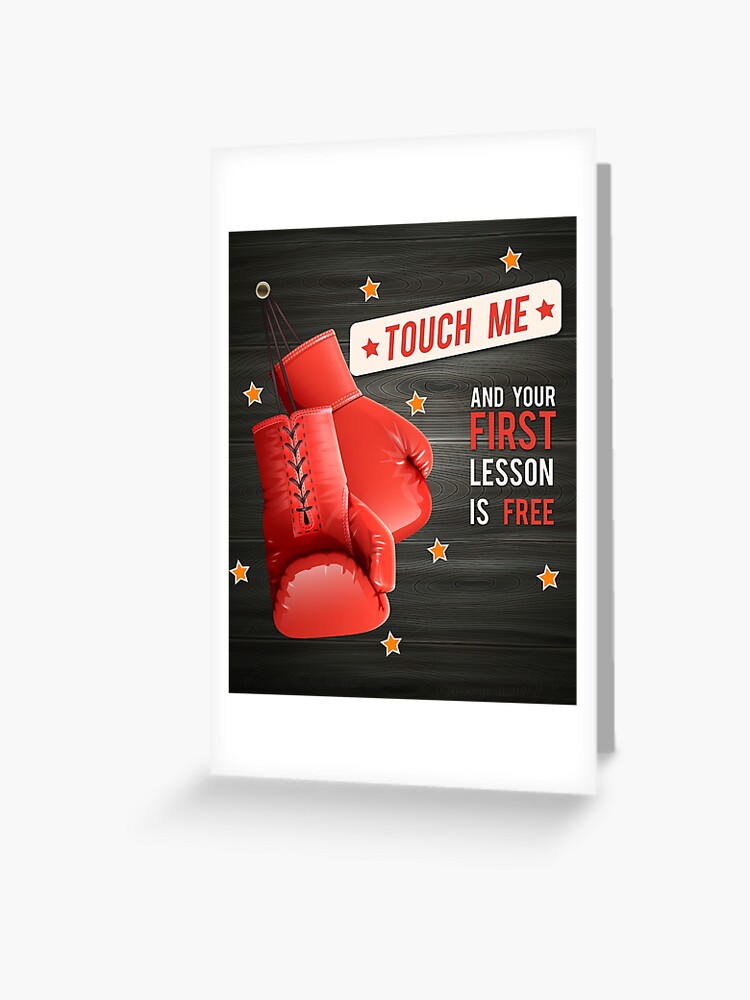 A bordo Exponer agujero Tarjetas de felicitación «tócame y tu primera lección es gratis para los  amantes del boxeo regalo para los amantes del boxeo ideas para regalos» de  TheFunkyPrints | Redbubble