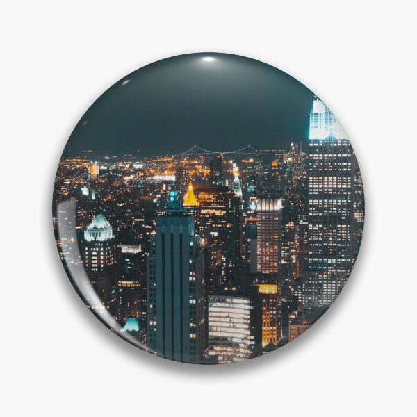 Aperçu de l'œuvre Skyline de New York la nuit créée et vendue par bubble-bulb.
