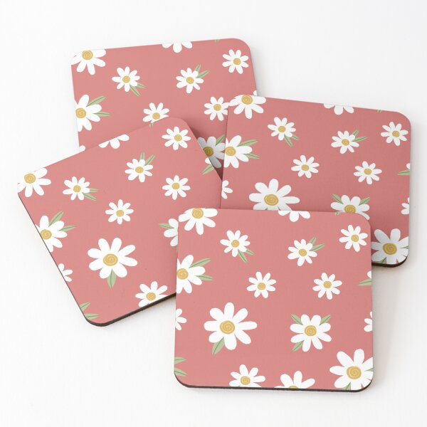 Item preview, Daisies on Red / Coral designed and sold by DesignByJennyyy.