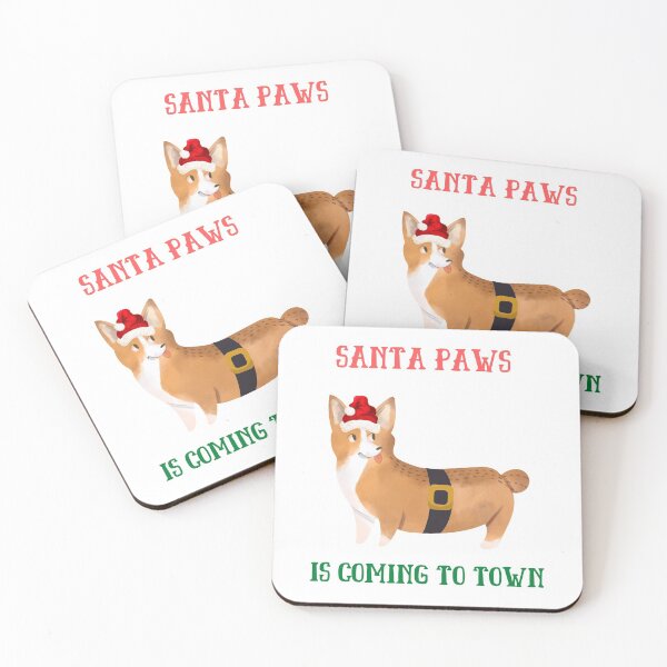 Item preview, Santa paws is coming to town - Cute Corgi Christmas pun designed and sold by Irelene.