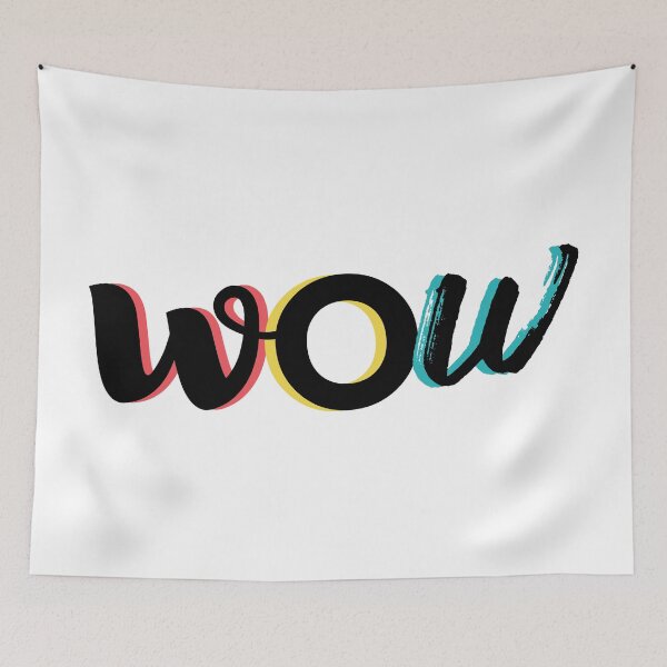 Item preview, Modern, fun, colorful typography design of Wow designed and sold by theendup.