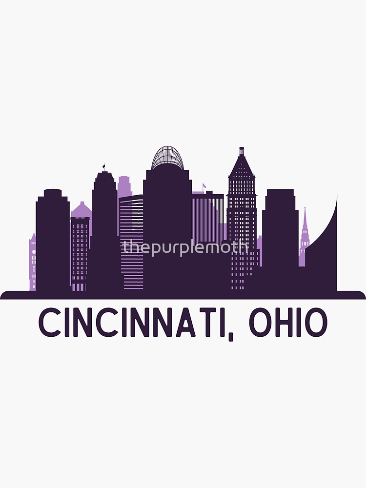 Cincinnati Skyline Sticker For Sale By Thepurplemoth Redbubble