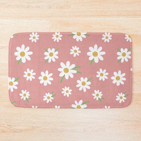 Item preview, Daisies on Light Red / Coral / Blush Pink designed and sold by DesignByJennyyy.