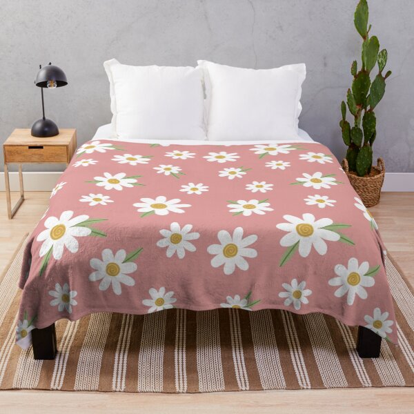 Item preview, Daisies on Light Red / Coral / Blush Pink designed and sold by DesignByJennyyy.