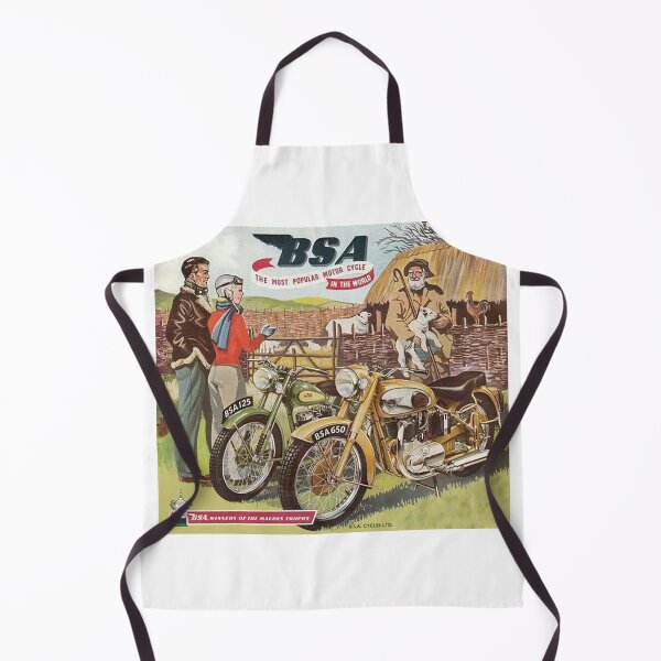 Artikelvorschau, Vintage britische BSA Motorrad Werbung - circa 1950er Jahre entworfen und verkauft von Marlene Watson-Hall.