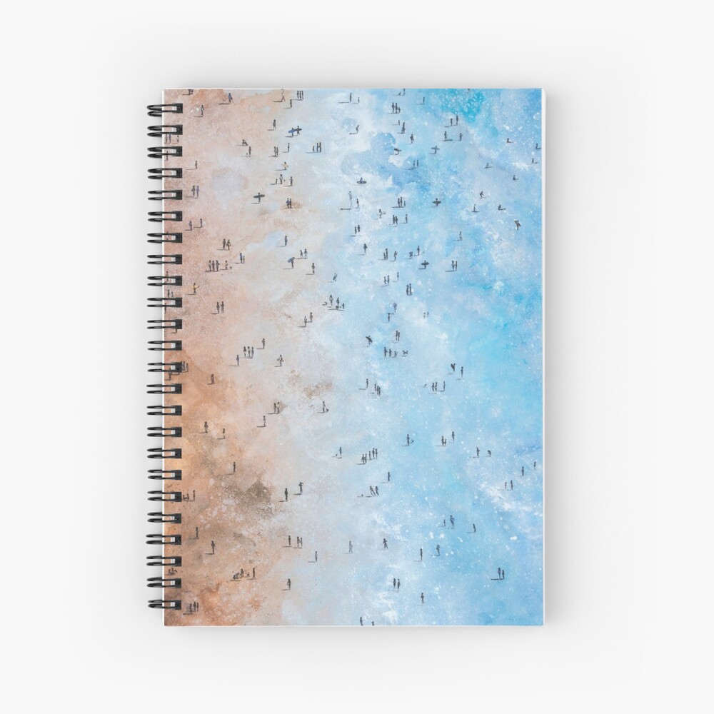 Along Fistral Beach, Newquay Cornwall Art Spiral Notebook