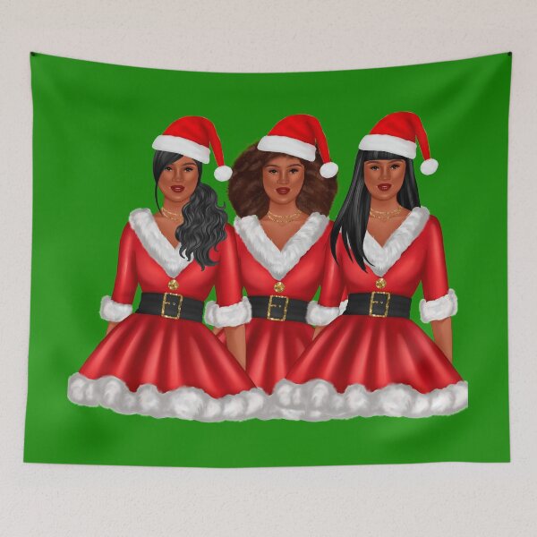 Item preview, African American Santa Girls | Christmas designed and sold by SerendipityNow.