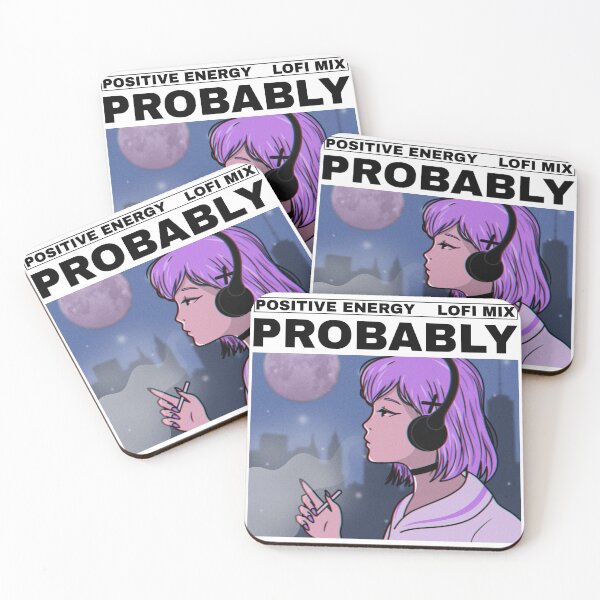 Item preview, Lo Fi Anime Girl Album Cover Positive Energy designed and sold by Kawalicious.