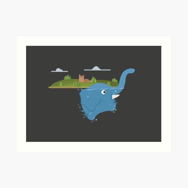 Lochness monster is an floating elephant Art Print