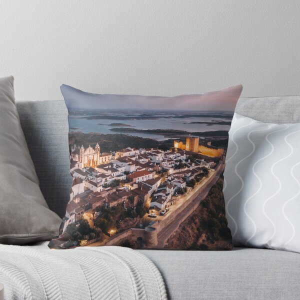 Item preview, Drone view of Monsaraz in the evening designed and sold by michieldros.
