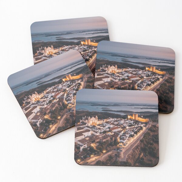 Item preview, Drone view of Monsaraz in the evening designed and sold by michieldros.