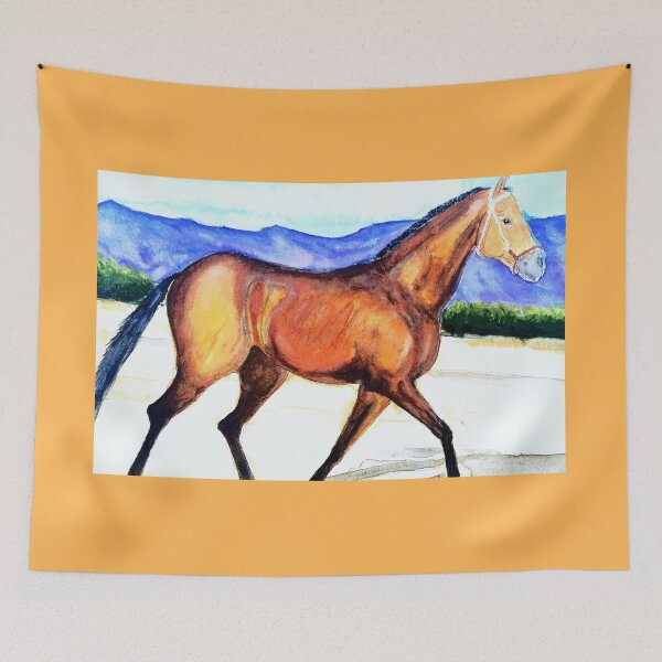Item preview, Akhal teke horse warercolor painting designed and sold by horseaddicted.