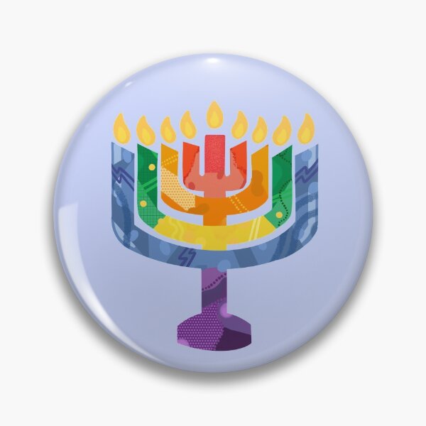 Item preview, Rainbow Menorah Hanukkah Design  designed and sold by MCIllustration.