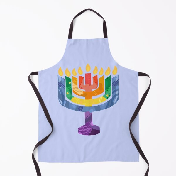 Item preview, Rainbow Menorah Hanukkah Design designed and sold by MCIllustration.