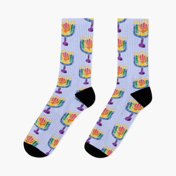 Item preview, Rainbow Menorah Hanukkah Design  designed and sold by MCIllustration.