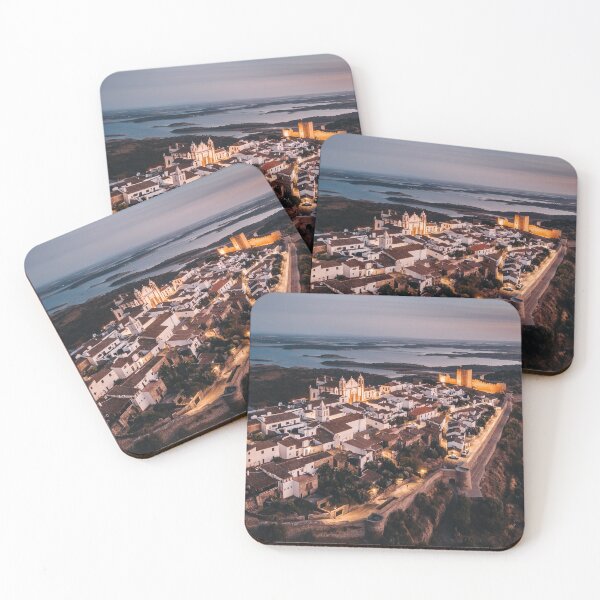 Item preview, Bird's eye view of Monsaraz in the evening designed and sold by michieldros.