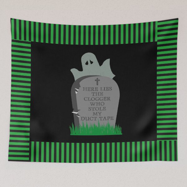 Item preview, Halloween clogger tombstone ghost duct tape black designed and sold by GrammarDance.