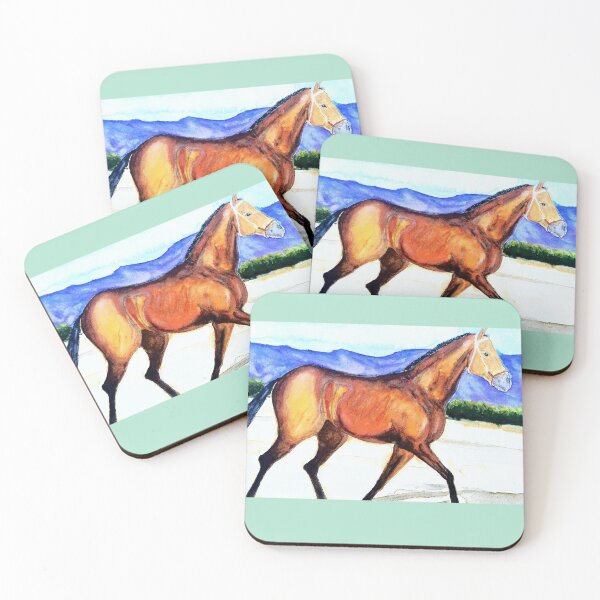 Item preview, Akhal teke horse warercolor painting designed and sold by horseaddicted.