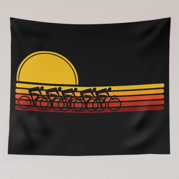 Item preview, Cycling. Cyclists. Bike riders. Bunch ride. Group ride. Shop Ride. Retro sunset. designed and sold by JellyBeenzz.