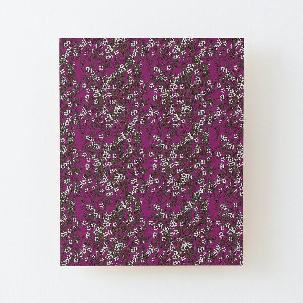 The Valley - Manuka bush on magenta Wood Mounted Print