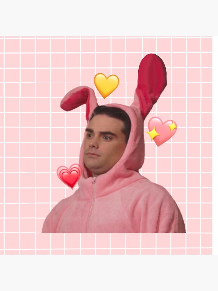 Thumbnail 3 of 3, Pin, Ben Shapiro pink bunny cute hearts  designed and sold by CuteRepublicans.