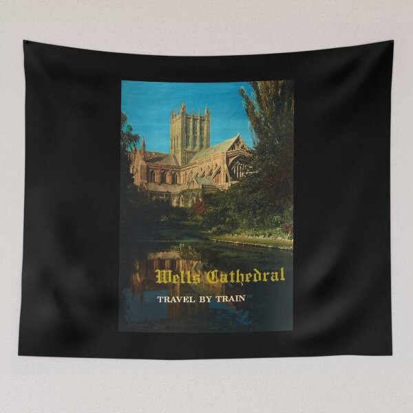 Item preview, retro classic Wells Cathedral poster designed and sold by CorasPosters.