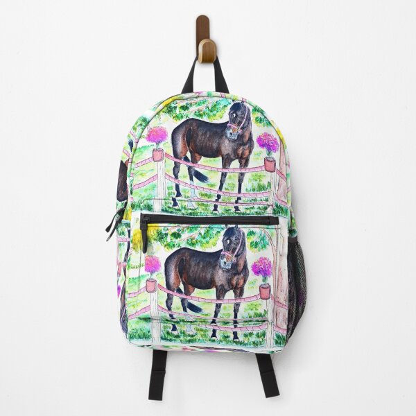 Item preview, Horse in blossom yard watercolor painting designed and sold by horseaddicted.